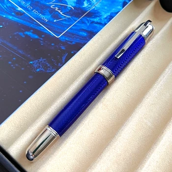 Ограниченная серия писателя Жюля Верна Ocean Blue Rollerball Pen MB Черная металлическая шариковая ручка Офисные школьные перьевые ручки для письма