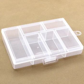Пластиковый ящик для инструментов с 6 сетками, прозрачные ящики для хранения ювелирных изделий, Нефрит, электронные компоненты, контейнер для классификации деталей