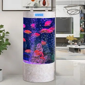 Полукруглая Задняя Фильтрующая Стенка Аквариума Для рыб Средних и Больших Аквариумов Для Домашнего офиса Smart Display Screen HD Glass