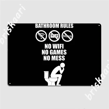 Правила использования ванной комнаты Металлическая табличка плакат Таблички Клуб Настроить домашнюю жестяную вывеску плакат