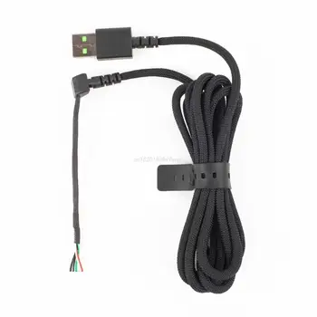 Прочный нейлоновый плетеный кабель USB-мыши, сменный провод, позолоченный USB-разъем для мини-игровой мыши DeathAdder V2