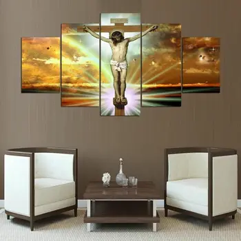 Распятие Иисуса Христа на кресте Печать на холсте Настенный художественный плакат HD Печать фотографий без рамок Домашний декор
