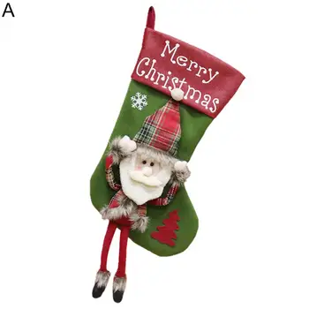 Рождественский носок из нетканого материала, Рождественский мешок для конфет, легкий фестивальный реквизит, прекрасный декор для рождественской вечеринки, подвеска для чулок