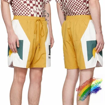 Сетчатые лоскутные шорты Rhude Для мужчин и женщин, лучшее качество внутри, бриджи с завязками Moonlight Sunset Rhude