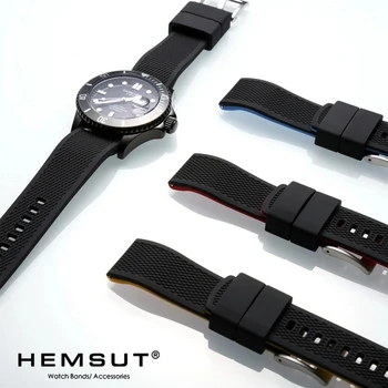 Силиконовые ремешки для смарт-часов Hemsut, 18 мм, 20 мм, 22 мм, быстросъемный резиновый ремешок для часов для мужчин и женщин, мягкая замена