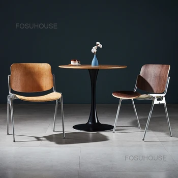 Скандинавский свет, Роскошные Средневековые обеденные Стулья, Креативное кресло для переговоров, мебель для столовой, Железный стул для кабинета дизайнера со спинкой