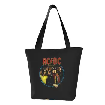 Сумка для покупок в стиле рок-н-ролл AC DC, женская милая сумка для покупок в стиле австралийской группы Star, холщовая сумка для покупок, сумка большой емкости