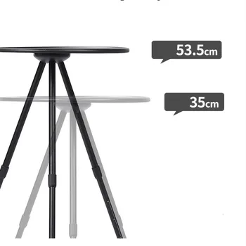 Телескопический Складной круглый стол Обеденный стол на трех ножках на открытом воздухе Портативный журнальный столик из алюминиевого сплава, Поднимаемый стол для пикника в походе