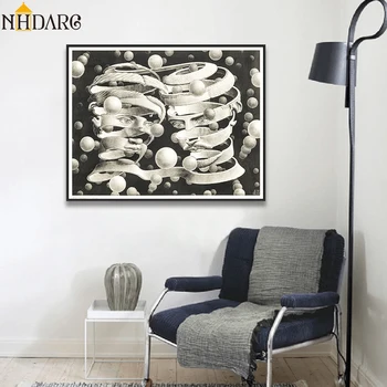 Теория Относительности М. К. Эшера, Оптическая иллюзия, рисование плакатов и принтов, художественная роспись на холсте, настенные панно для домашнего декора в гостиной