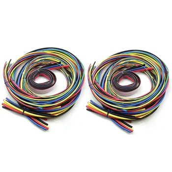 Термоусадочная трубка длиной 2X55 м/комплект 11 размеров, разноцветная трубка, соединительная проволока, кабель 6 цветов