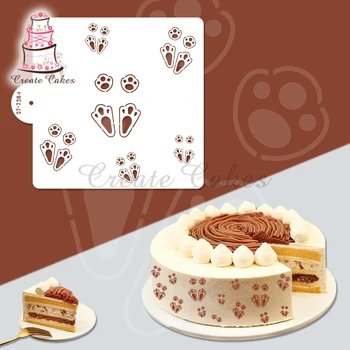 Трафарет для торта с лапками животных, инструменты для украшения торта, Кружевные трафареты для украшения торта, трафареты для помадки, формы для выпечки