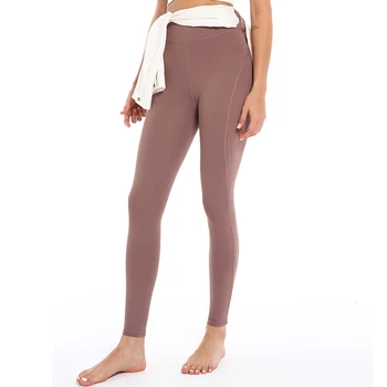Фитнес-брюки большого размера с высокой талией, подтягивающие бедра, Женские высокоэластичные быстросохнущие обтягивающие танцевальные спортивные брюки персикового цвета для йоги
