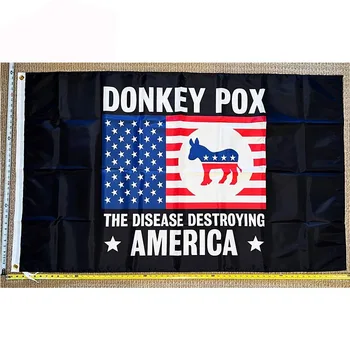 Флаг Дональда Трампа, БЕСПЛАТНАЯ ДОСТАВКА, Ослиная оспа, болезнь, разрушающая Америку, Знак Десантис США 3x5 'yhx0125