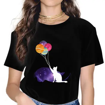 Футболка Stray Game Galaxy Cat Life Is Perfec, винтажная гранжевая женская футболка из полиэстера с круглым вырезом