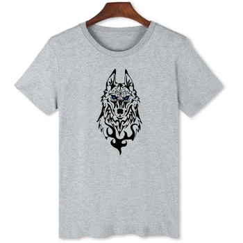 Футболка с тотемом волка, мужская повседневная рубашка с принтом, брендовая дышащая и удобная летняя футболка B1-104