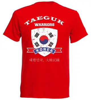 Футболка Хлопчатобумажные мужские футболки с коротким рукавом, футболка корейского футболиста Taeguk Warriors, классика моды