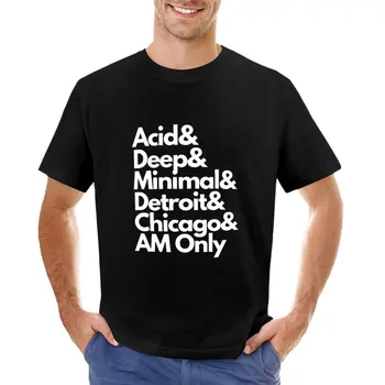 Футболки Acid, Deep, Minimal, Detroit, Chicago и AM Only, одежда в стиле хиппи, футболки для мальчиков, мужские белые футболки