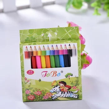 Цветной карандаш короткий 12 цветов Детский Экологически чистый карандаш для рисования канцелярские принадлежности Оптовая внешняя торговля