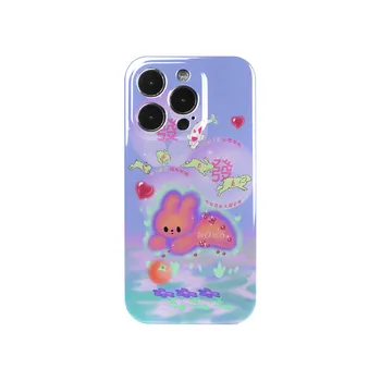 Эксклюзивный Чехол Для телефона Противоударный Cutey Lovely Rabbit Cover IMD 2 в 1 Be Rich для iPhone 14 13 12 11 Pro Max 8 7 Plus