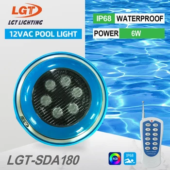 180-миллиметровый светодиодный светильник для бассейна подводный RGB с изменением цвета Гарантия 2 года Материал из нержавеющей стали Настенный монтаж