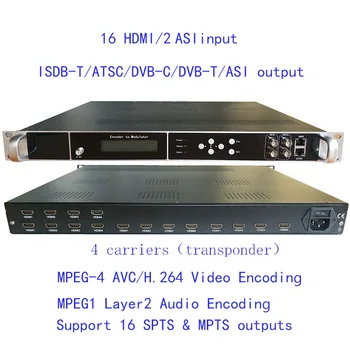 4/8 несущих 16 HDMI к DVB-C/DVB-T/ATSC/ISDB-T кодировщик модулятор Цифровой телевизионной головной станции QAM RF Модулятор