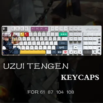 Demon Slayer Uzui Tengen Theme Pbt Material Keycaps Набор 108 Клавиш для механической клавиатуры Только с Oem Профилем KeyCaps ManyuDou