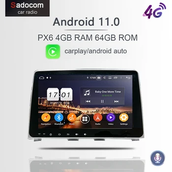 DSP PX6 Android 11,0 8 Core 4G RAM 64GB ROM Автомобильный DVD-плеер GPS Глонасс Карта RDS Радио wifi 4G автомобильное радио Для Hyundai SONATA 2018