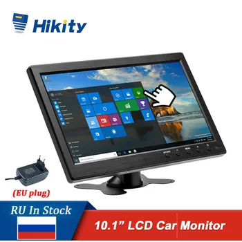 Hikity 10,1-дюймовый ЖК-HD-монитор, цветной экран мини-телевизора и компьютера, 2-канальный видеовход, монитор безопасности с динамиком VGA
