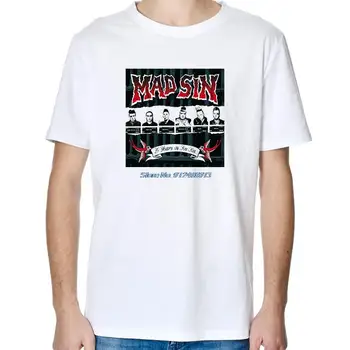 Mad Sin Панк-рок-метал-группа, футболки оверсайз с коротким рукавом, Классические графические футболки, Летние футболки Harajuku, Топы, мужская одежда