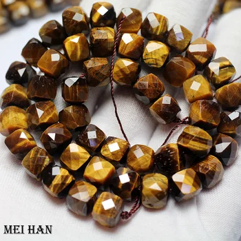 Meihan Бесплатная доставка натуральный 8*8 мм коричневый тигровый глаз граненый куб россыпью бусин из драгоценных камней для изготовления ювелирных изделий diy дизайн
