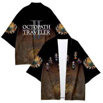 Octopath Traveler 2 3D Кимоно летнее Женское /Мужское Летнее Повседневное уличное Кимоно с коротким рукавом