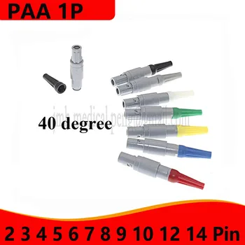 PAA 1P 40 градусов, 2 ключа 2 3 4 5 6 7 8 9 10 12 14-контактный двухтактный штекерный разъем из медицинского пластика с рельефным изгибом
