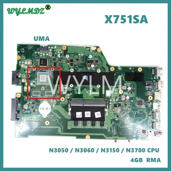X751SA N3050 N3150 N3700 Процессор 4 ГБ Оперативной Памяти Материнская Плата Для Ноутбука Asus X751S X751SJ X751SV X751SA Материнская Плата 100% Протестирована