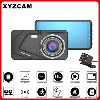 XYZCAM Full HD 1080P Dual Dash Cam 4,0-Дюймовый ЖК-экран Автомобильный Видеорегистратор DVR Фронтальная Камера и Камера заднего Вида с широким Углом обзора 170 градусов