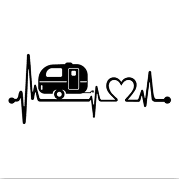 Автомобильная наклейка Caravan Love Heartbeat, наклейки на окна кузова Кемпера, виниловые наклейки для стайлинга автомобилей,