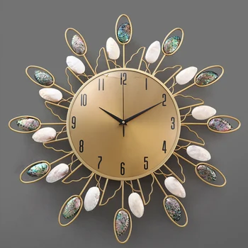 Гигантские механические настенные часы для ванной комнаты Большой 3D дизайн Золотые Стильные настенные часы в скандинавском стиле Современный Reloj Home and Decoration AB50WC