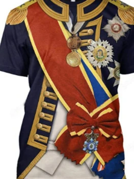 Интересные мужские футболки, Большие футболки с военными принтами Королевской гвардии, Свободная повседневная уличная одежда с короткими рукавами