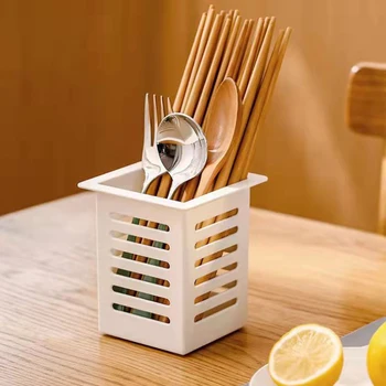 Креативный простой ящик для хранения палочек для еды, Самоклеящийся Настенный нож, Ложка, вилка, Подставка для посуды, Кухонный инструмент