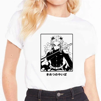 Крутая футболка Demon Slayer, модная летняя мужская женская футболка, одежда в стиле аниме харадзюку, топ с принтом Imetsu No Yaiba