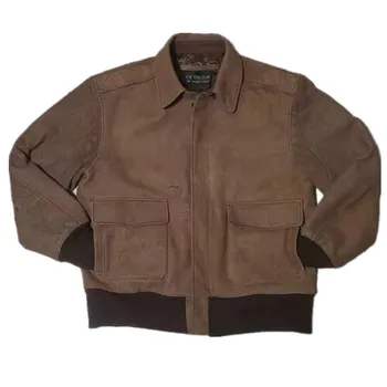 Летная куртка ВВС A2 из овчины, Износостойкий инструмент, дефект кожи при сварке, хвостовой лист из кожи времен Второй мировой войны