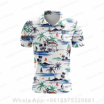 Летняя одежда для гольфа, Мужская Футбольная бейсбольная Спортивная для гольфа, быстросохнущая рубашка-поло с классическим принтом, Модная уличная одежда, рубашка