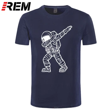 Модная футболка Dab Dance с астронавтом, Мужская хлопковая футболка с коротким рукавом, Топы с космонавтом, мужская крутая футболка