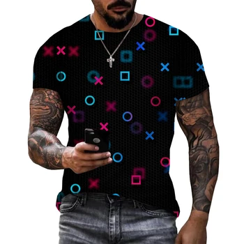 Мужская футболка с 3D-принтом с забавным графическим символом 2022 года, модные повседневные футболки оверсайз для мальчиков Унисекс