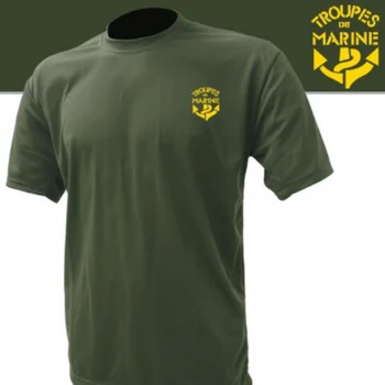 Мужская футболка французской военно-морской армии Troupes De Marine, повседневная футболка с круглым вырезом из 100% хлопка с коротким рукавом