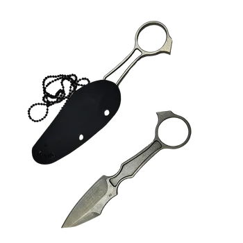 Небольшой фиксированным лезвием полный Тан нож Д2 ручка с Kydex оболочка ожерелье открытый тактика EDC кемпинг инструмент самообороны
