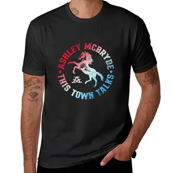 Новая футболка McBryde This Town Talks с радужными потертостями, милая одежда, футболки с аниме, футболки с графическим рисунком, мужские футболки