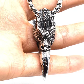 Новое модное животное в стиле хип-хоп, Голова Дракона, Властное ожерелье из нержавеющей стали для женщин, Мужское ожерелье с подвеской
