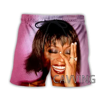 Новые модные женские / мужские летние пляжные шорты с 3D-принтом Whitney Houston, уличная одежда, мужские быстросохнущие повседневные шорты для отдыха