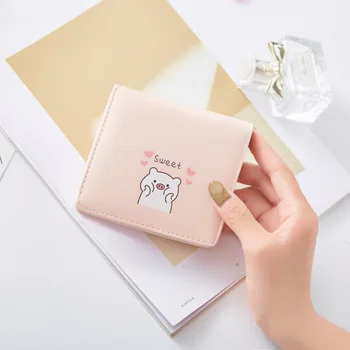 Новый женский складной кошелек для монет студенческая корейская версия, сумка для карточек с рисунком поросенка, кошельки для женщин
