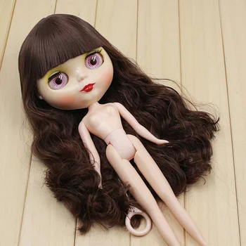 Обнаженная Кукла Блит с каштановыми волосами Фабричная кукла Подходит Для Изменения DIY BJD Игрушка Для Девочек KSM78456iii